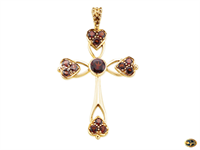 Garnet-set cross pendant